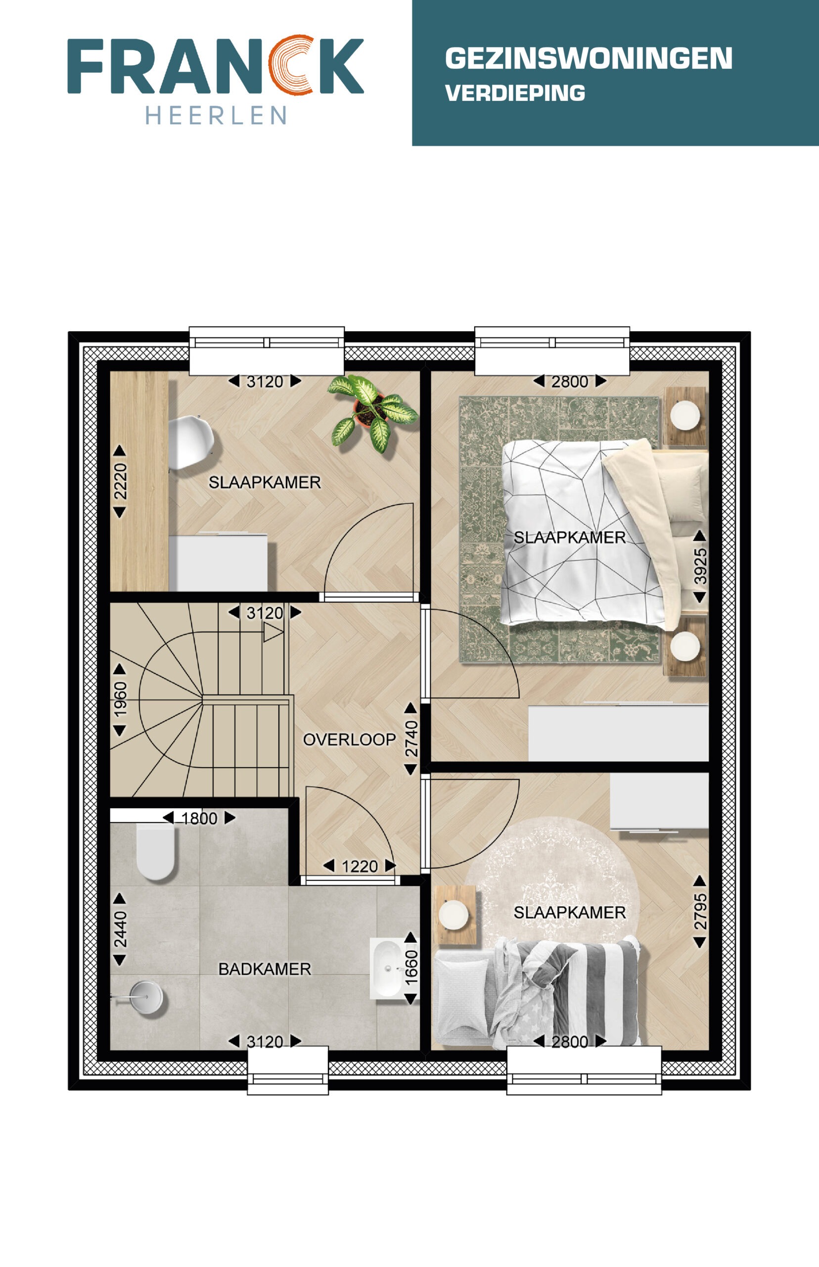 presentatie Franck Heerlen gezinswoning plattegrond verdieping